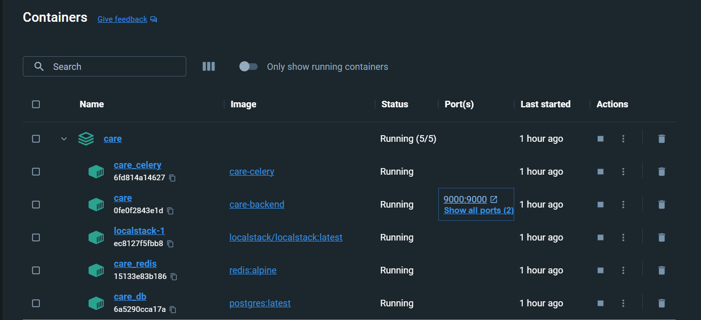 Django Backend Runnning on Docker